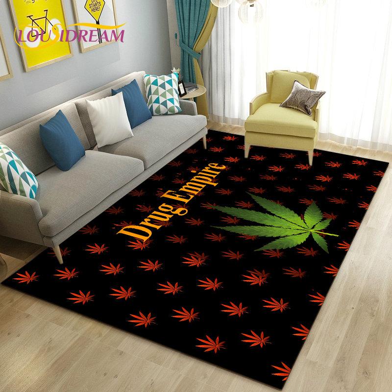 Reggae Music Jamaican Maple Leaf Area Rug,Carpet Rug for Living Room Bedroom Sofa Doormat Decoration,Kid Play Non-slip Floor Mat