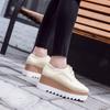 Japanese Autumn Single Shoes Women's  Versatile Patent Leather Straps Thick-soled Wedge Heel Square Head Muffin Shoes Casual HZB
