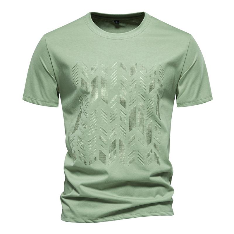 Men's Casual Loose T-shirt Crew Neck Short Sleeve Embroider Print T-shirt for Male Summer Breathable Lightweight Soft Shirt Work Vacation Pullover Top