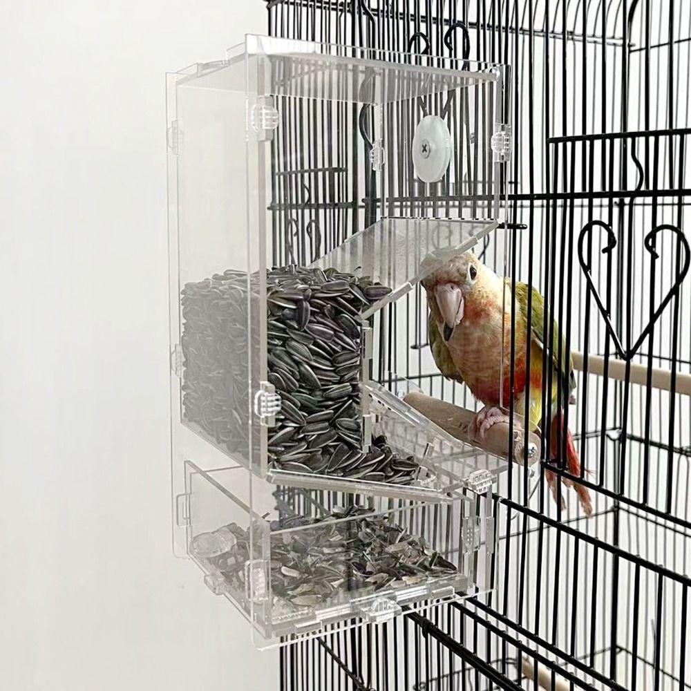 For Smail Bird Parakeets with Perch Food Container Bird Feeders Bird Cage Accessories Feeder Bowls