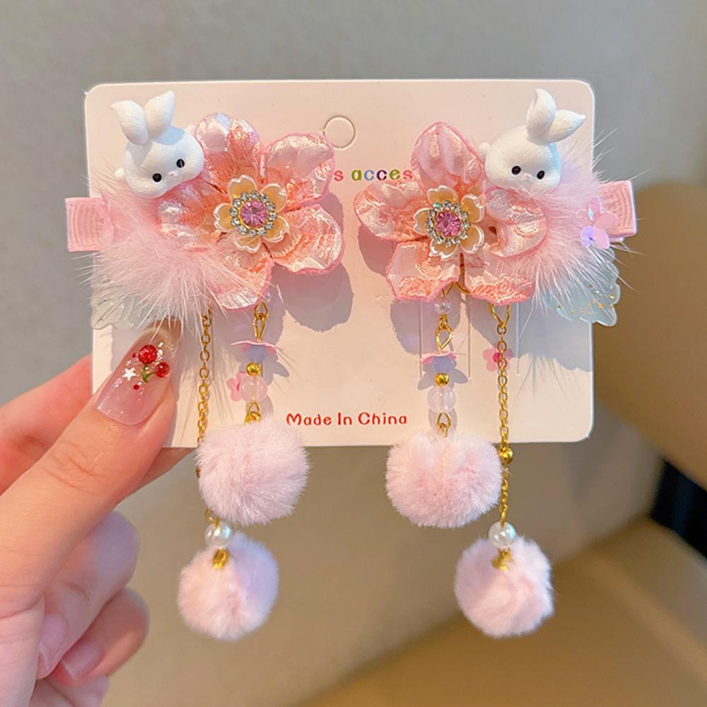 Cute Chinese Style Red Barrettes Hanfu Headwear Ancient Style Hair Clip  Girls