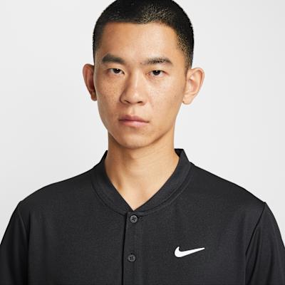 Men's Nike Dri Fit Tennis Tops Men's Black V Neck Moderate
