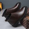 Chelsea boots men's autumn and winter leather velvet short boots British style high-top trendy versatile warm leather boots