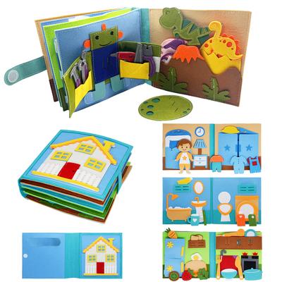 Toddlers Montessori Toy Busy Book Quiet Book Pretend Play Toy Early Educational Activity Book with Life Skills Cognition