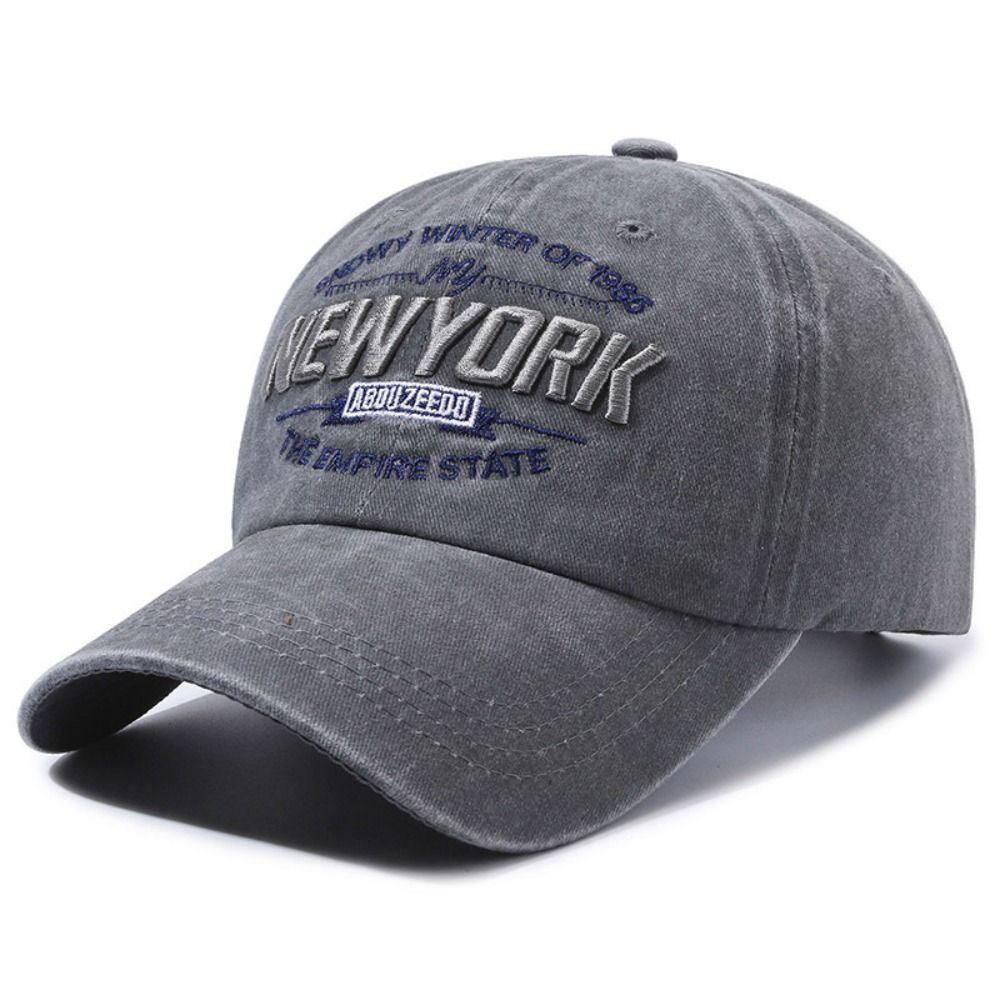 Vintage New York Letter Embroidery Baseball Cap Adjustable Hip-Hop Washed Streetwear Hat Sun Hat For Man Women