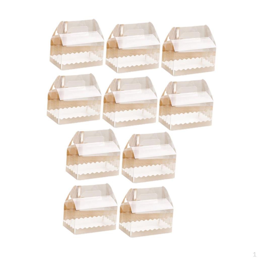 10 Pack Cake Boxes for Pastries And Cupcakes with Handle Outdoor Events