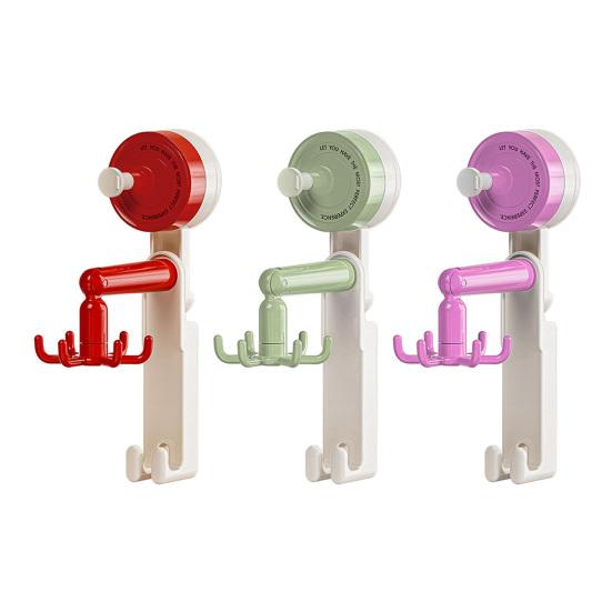 6-Claw Suction Cup Hook 360-Degree Swivel Hook No Drilling Adhesive-free Removable Hook for Home Wall Kitchen