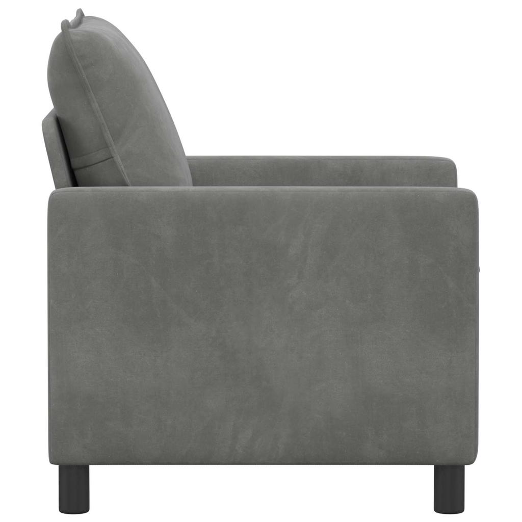 Sofa Dark Grey 76 x 81 x 87.5 cm Velvet
