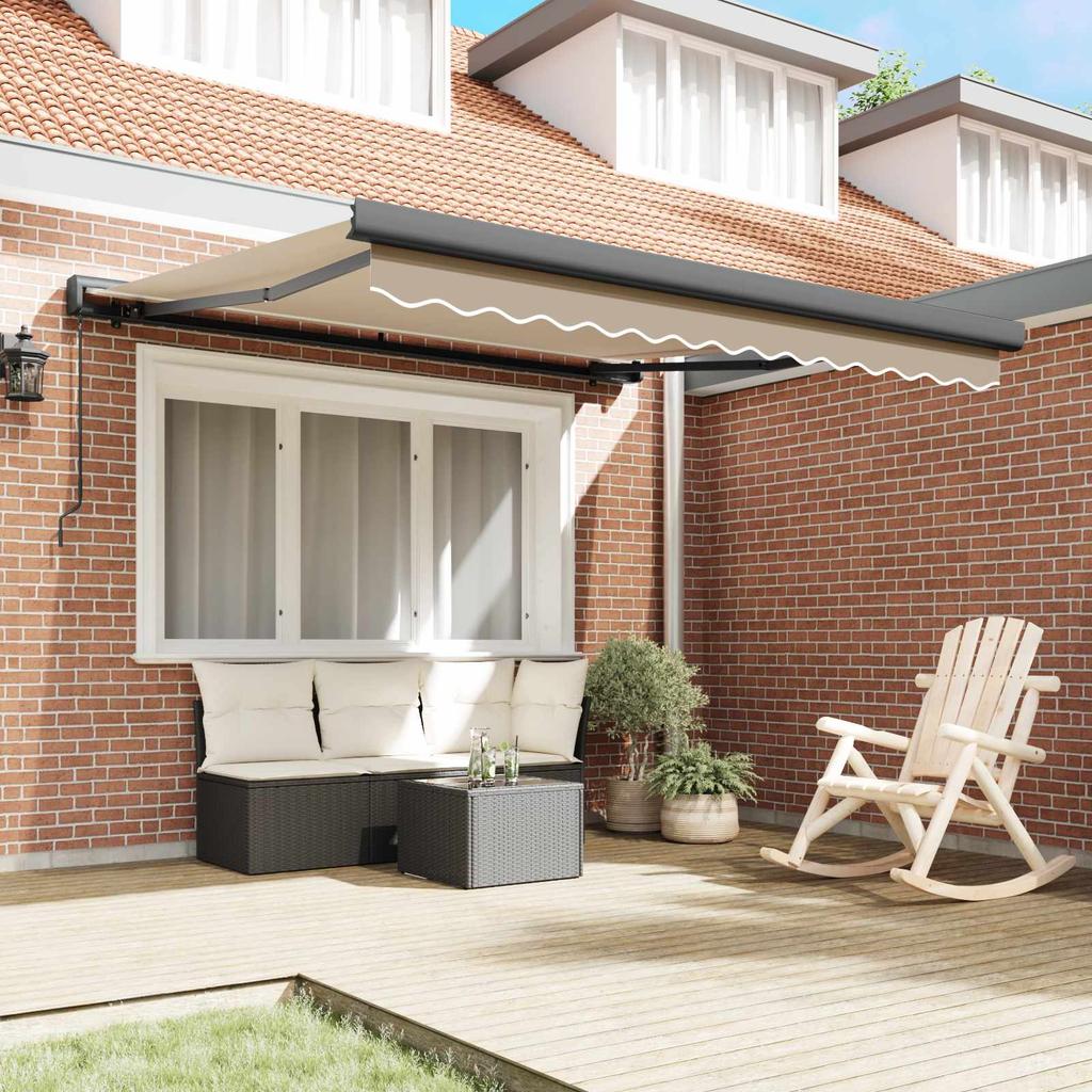 Retractable Awning Beige 300 X 250 Cm Linen and Aluminum