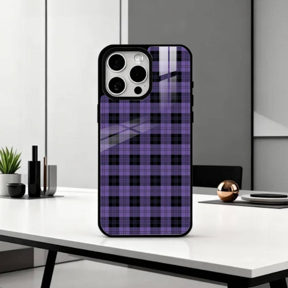 Cool P-Purple P-Plaid Pattern   Phone Case For iPhone17,16,15,14,13,12,11 Plus,Pro Max Magnetic For Magsafe Wireless Charging
