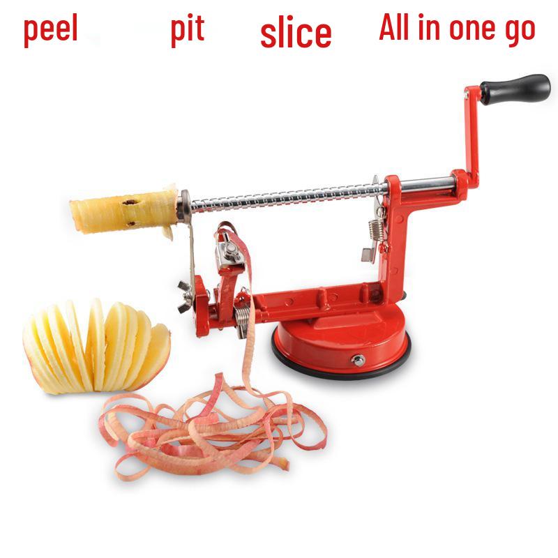 3-in-1 Stainless Steel Hand-Crank Apple & Fruit Peeler