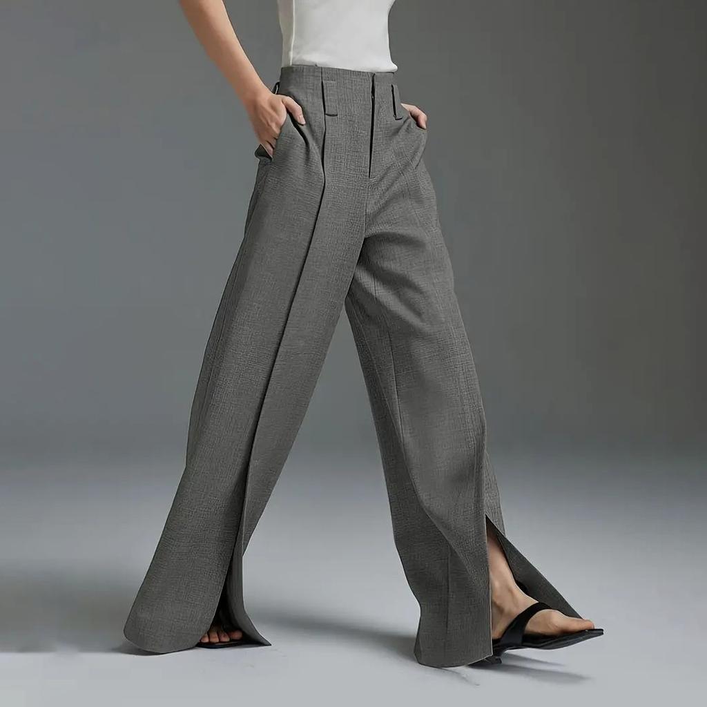 Spring Women's Fashion Solid Color Wide Leg Pants