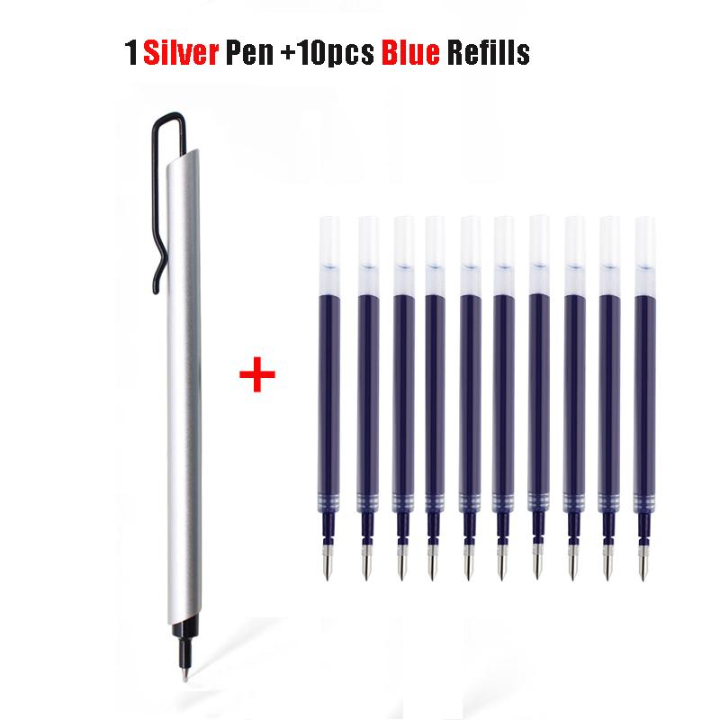 Kaco Metal Gel Pen 0.5MM Black Ink Refills Luxury Ballpoint Pens Business Signature Stylos Pen Holder Design Stationery Supplies