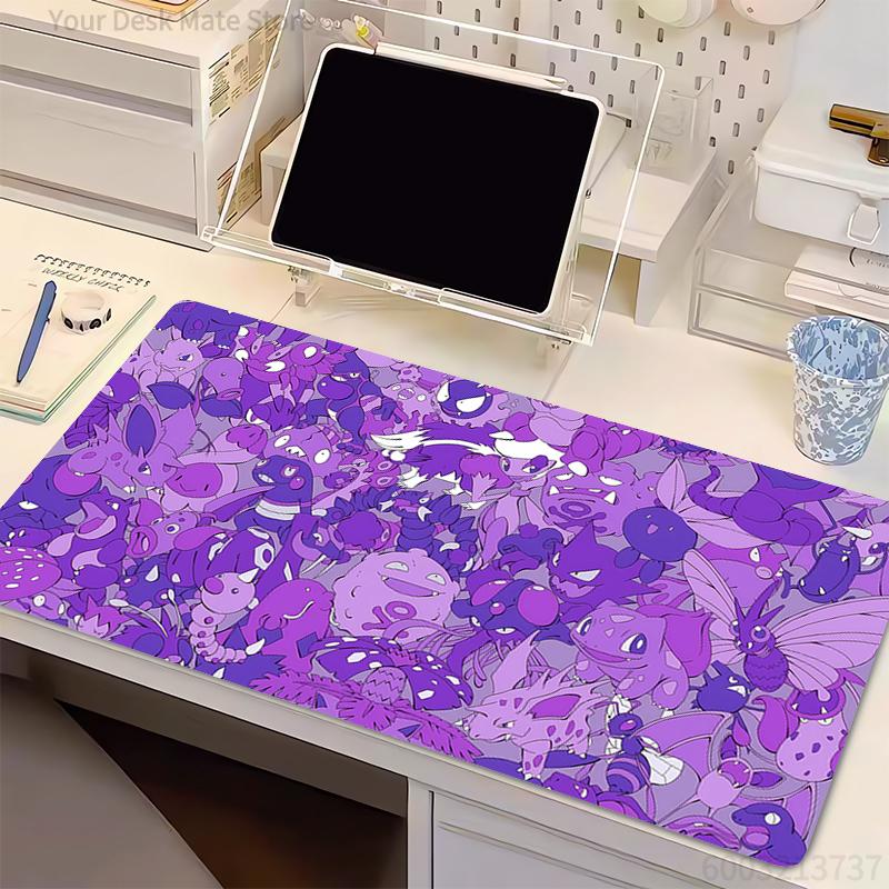 Rubber Mouse Pad P-Pokemon Gengar Gamers Decoracion Gamer Desk Mat pc Mousepad Laptop Gaming Accessories Varmilo Keyboard Carpet