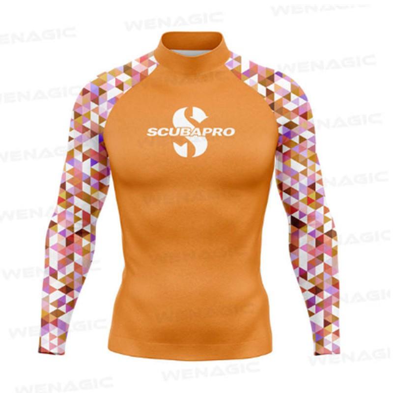 SCUBAPRO Uomo UPF 50 Manica Lunga Rash Guard Maglietta da Nuoto Surf Subacquea Estate Spiaggia Sport Acquatici