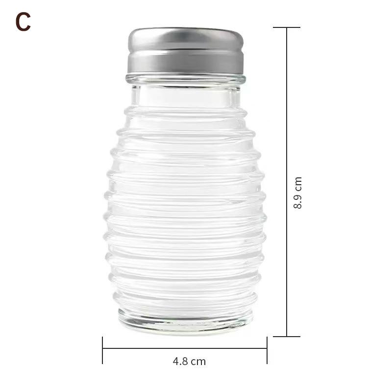 2Pcs Kitchen Glass Spice Bottle Barbecue Seasoning Bottle With Lid Salt And Pepper Shaker Pepper Shaker Mini Seasoning Jar Set