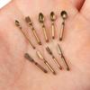 1:6/1:12 Scale Miniature Cookware Doll Accessories Simulation Mini Cutlery Fork Knife Spoon
