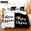 King And Queen Duvet Cover Set Microfiber Beard And Red Lips King Size Bedding Set For Couple Romantic Valentine's Day Presents