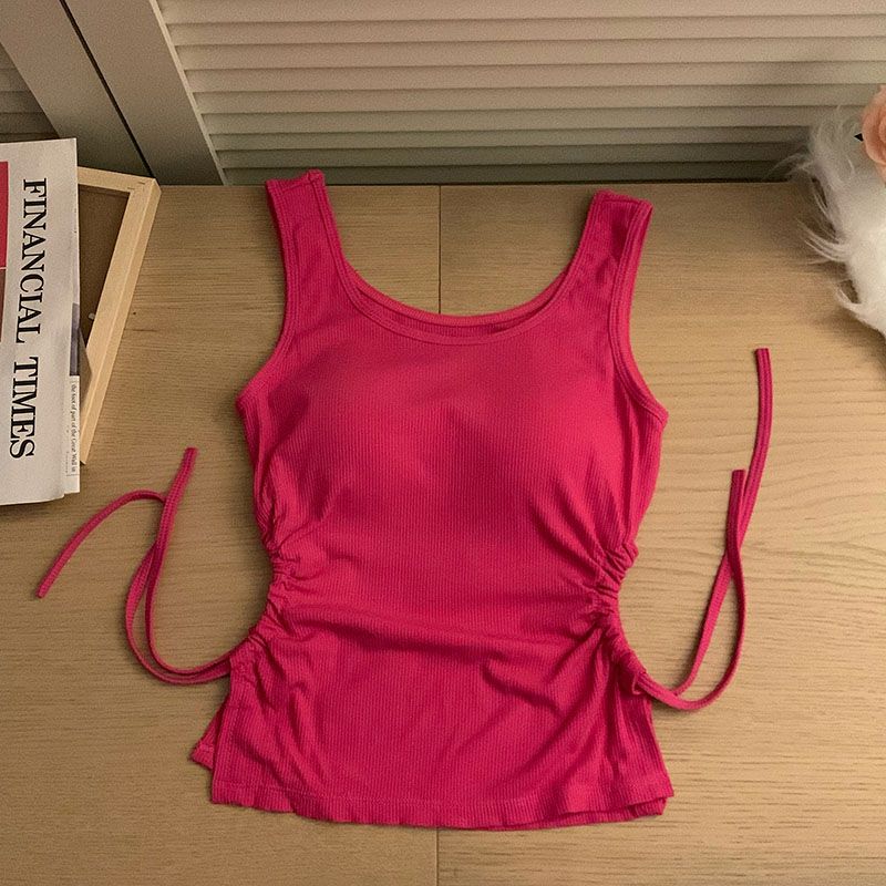 

Sports Underwear Women One-Piece Chest Pad Shockproof Anti-sagging Push up Running Training Beauty Back Workout Clothes Yoga Vest Rose Red Free size (40.00kg -65.00kg)