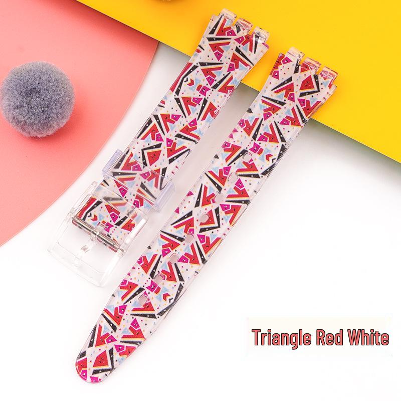 

Silicone Replacement Strap for Swatch Three-Eye Series (16/17/19mm) - Fashionable Prints in Multiple Colors 16mm