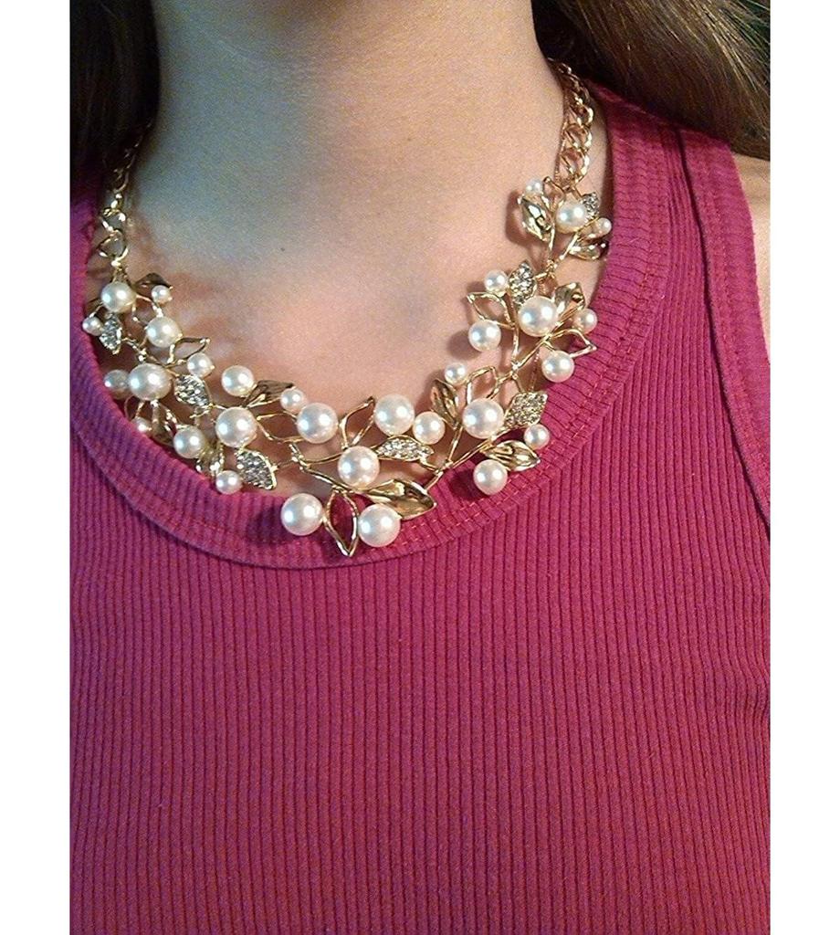 18k Gold & Silver Plated Pearl Jewellery Set | Latest Stylish Design Fancy Traditional Necklace Sets