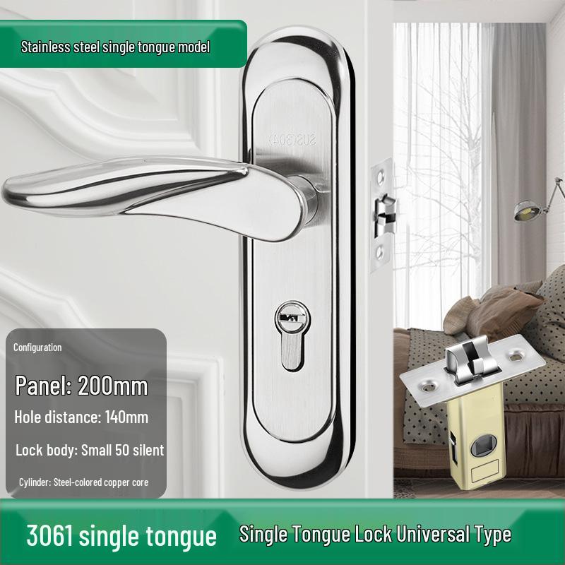 Univerzální magnetický černý vnitřní zámek kliky dveří pro dřevěné dveře ložnice