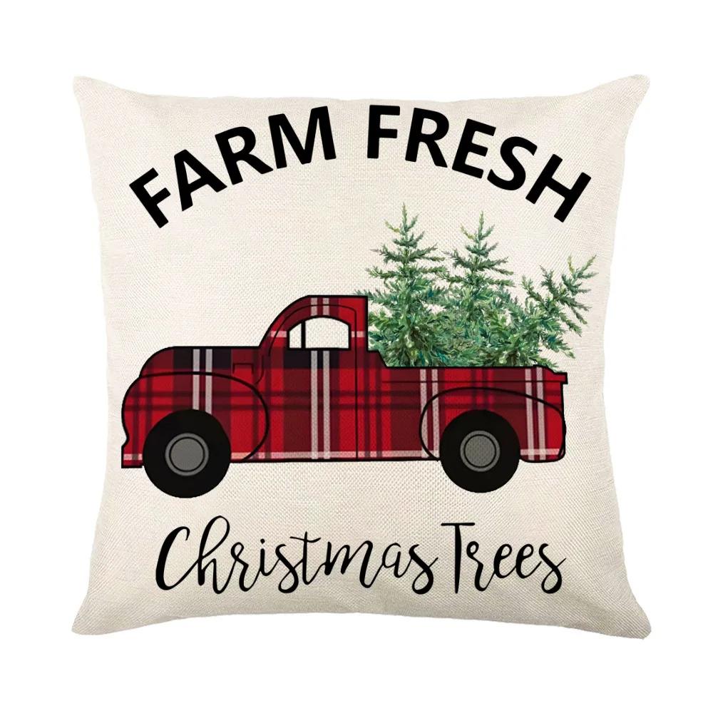 Poszewka na poduszkę świąteczna, poszewka na poduszkę z jeleniem w stylu farmhouse, zimowa dekoracja świąteczna, poszewka na poduszkę, dekoracja wnętrza