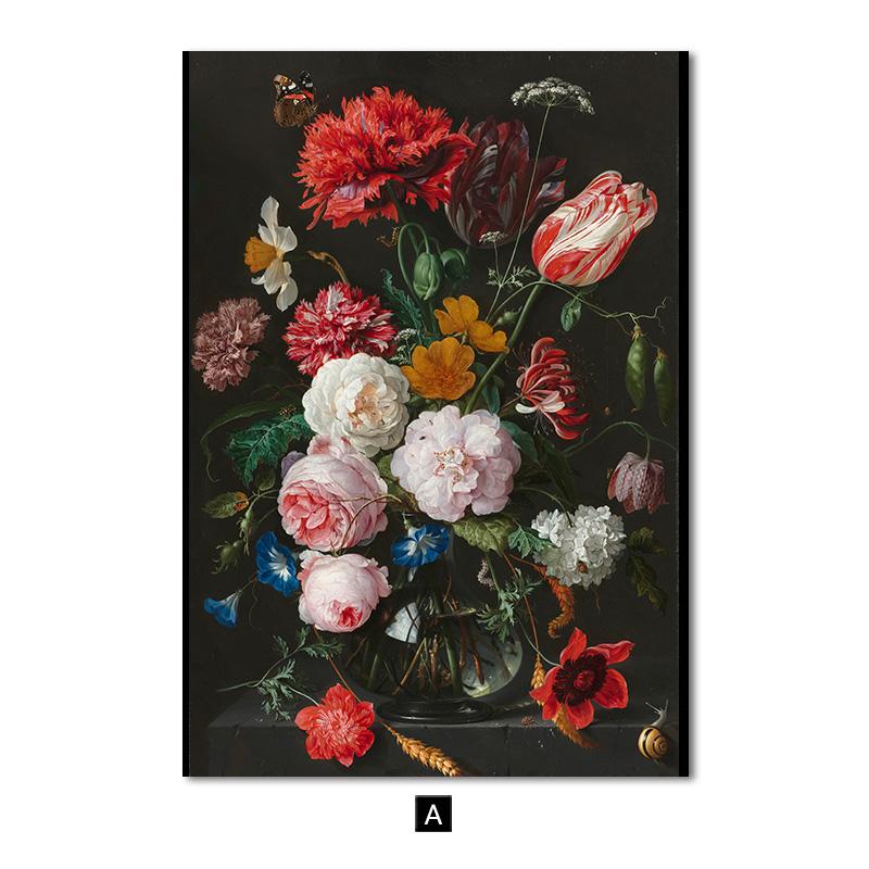 

Вінтажний плакат Рослина Квіти Півонія Картини на полотні Настінні картини Скандинавський домашній декор Ваза Художній принт Сучасне оформлення вітальні 50x70cm No Frame