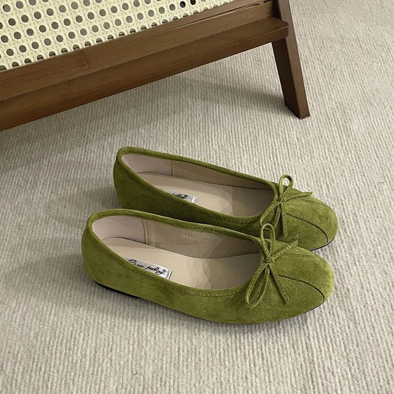 Fashion Footwear Round Toe  Women Ballet Flats Dance Shoes Luxury Female Shallow Fashion Butterfly-Knot Slip On Ladies Flats Shoes