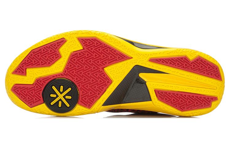 Li Ning WOW 4 Basketball Shoes Unisex Mid Top Red/Black/Yellow ABAL037-21
