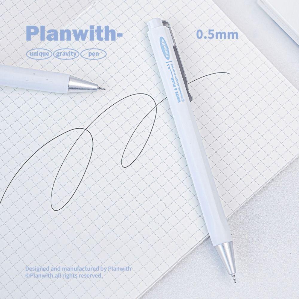 2Pcs/Box Creative ST Tip Gel Pen Press Type 0.5mm Black Ink Ballpoint Pen School Office Supplies Neutral Pen