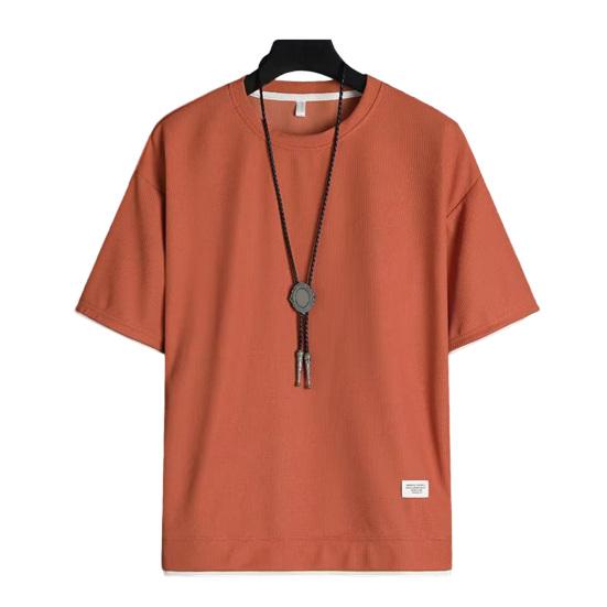 

Футболка в стиле хип-хоп, стильная однотонная мягкая мужская летняя футболка, повседневный мужской топ, летняя футболка, мужская одежда 3XL оранжевый