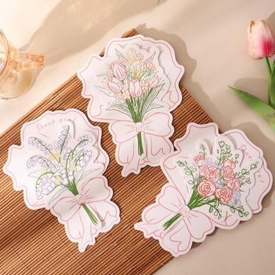 Creative Flower Bouquet Greeting Card Gift Small Card Gift Birthday Greeting Card Blessing Thank You Cards Festive Supplies