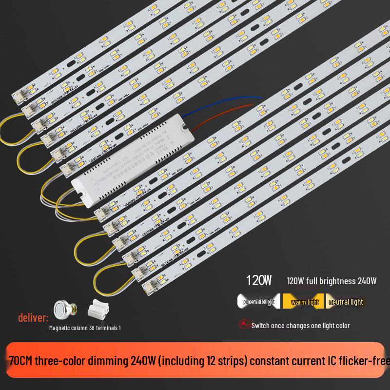 Three-Color LED Strip Light Panel for Living Room Ceiling