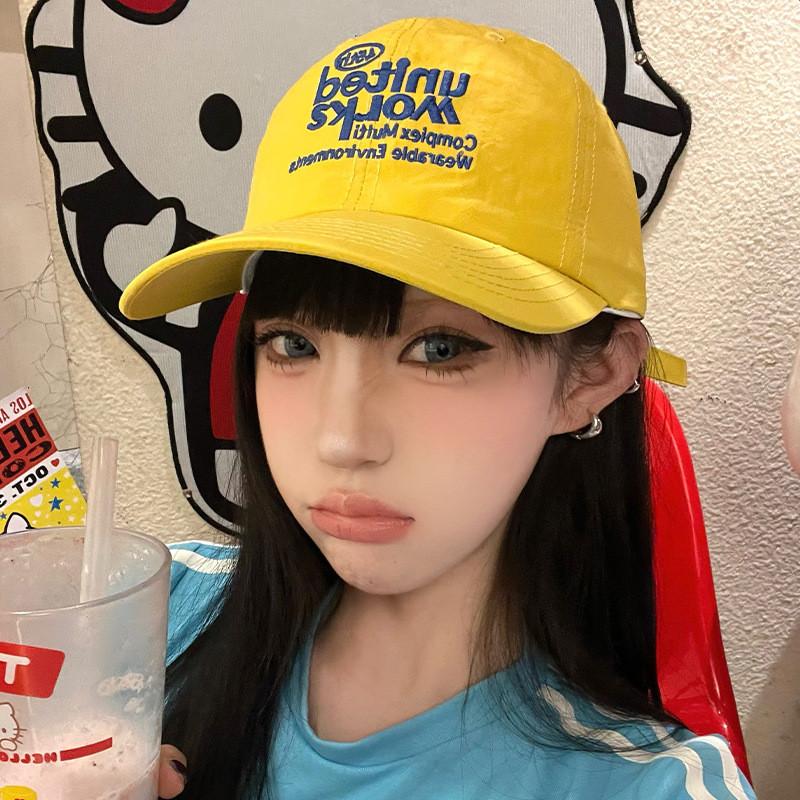Stylish Yellow Embroidered Baseball Hat Women With Quick Dry And Uv Protection
