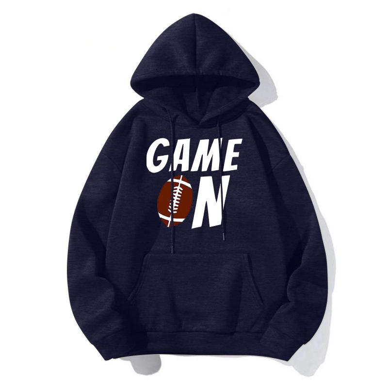 Rugby Print Warm Hooded Jacket L