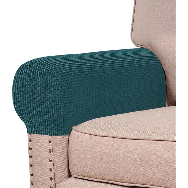 Stretch Armrest Covers (Set of 2) – Anti-Slip Spandex Jacquard Furniture Protectors for Chairs, Sofas & Recliners – Washable & Durable Slipcovers