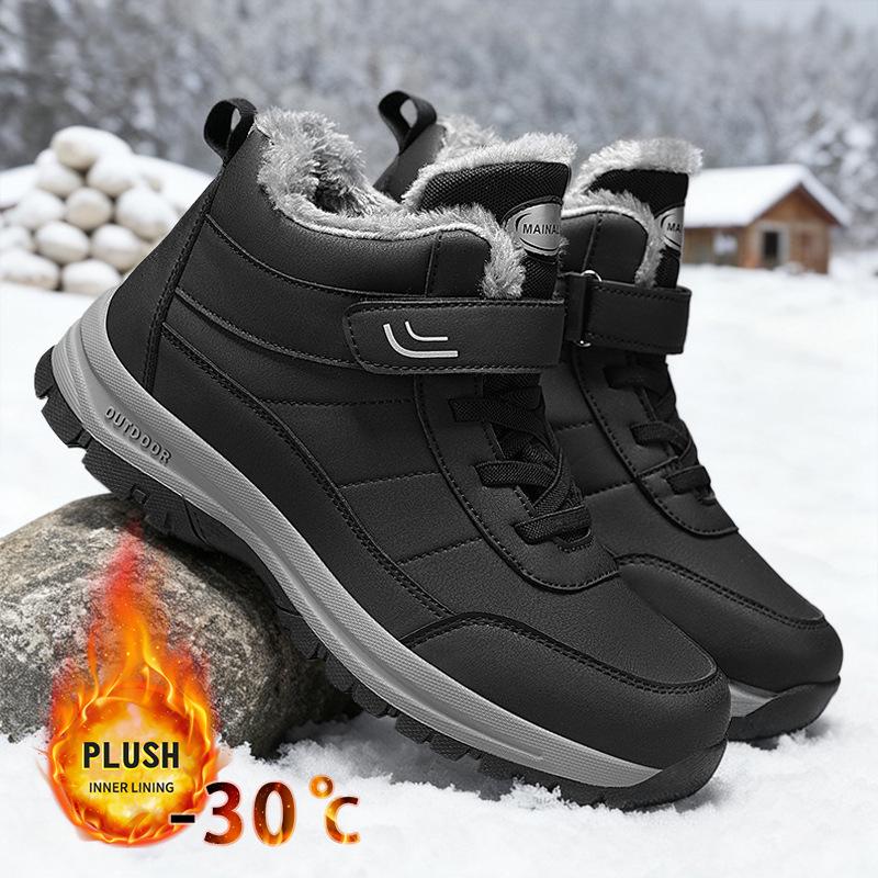 Men's Plus Size Winter Snow Boots: Plush Warm Martin Style