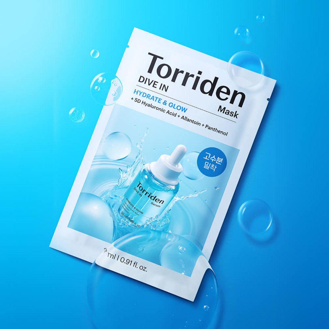 Torriden DIVE-IN Low Molecular Hyaluronic Acid Hydrating Sheet Mask 10 Sheets 1 Pack (10 Sheets)