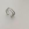 Korean Style Double Layer Open Index Ring for Women - Smooth, Simple Design