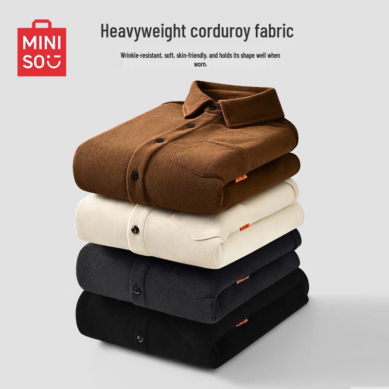 MINISO Мужская ретро-рубашка-верхняя одежда из плотного вельвета с длинным рукавом M