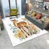 Watercolor Deer Floral Area Rug With Cute Animal Plant Pattern Soft Decorative Carpet For Living Room Bedroom Kids Room