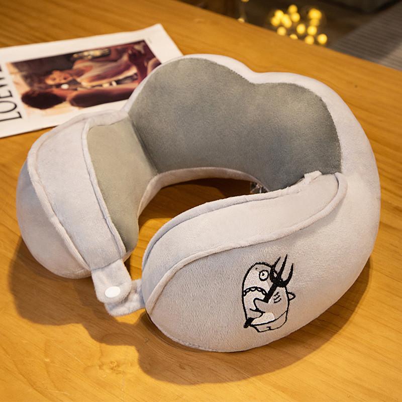 Cinnamoroll U-förmiges Reisekissen mit Wasserkristall-Samt für Büro- und Autonutzung