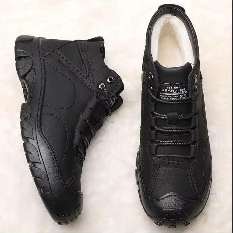Cotton Shoes with Thick Velvet Waterproof and Casual Men's Cotton Shoes Men's High Top Outdoor Snow Boots