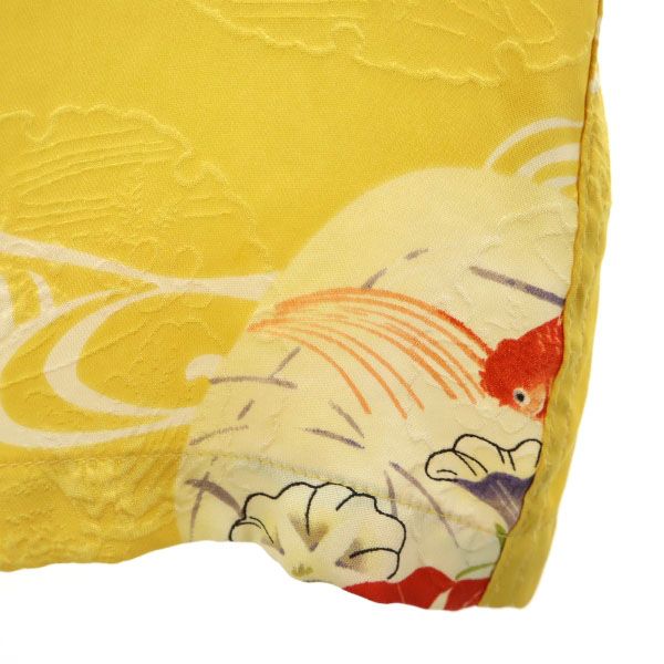 MAKANALEI Goldfish pattern Short sleeve Aloha shirt S Yellow Open collar Men's Used