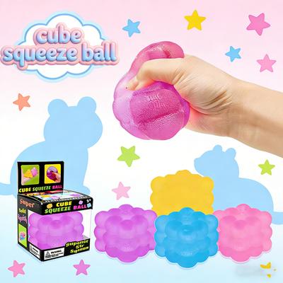 Festive 3D Candy Cube Squeeze Toy, Soft Kneading Sensory Gadget, Creative Decompression Ornament, Holiday Relaxation Gift