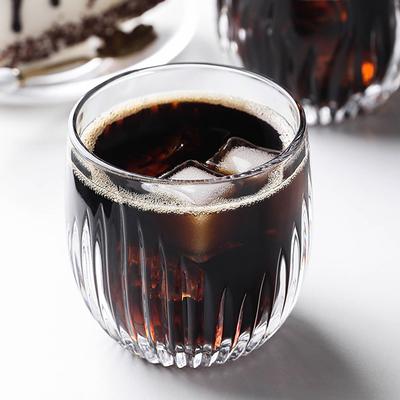 280ml Water Glasses Transparent European Style Alcoholic Beverages Spirits Wine Cups Household Egg Shaped Relief Whiskey Glass