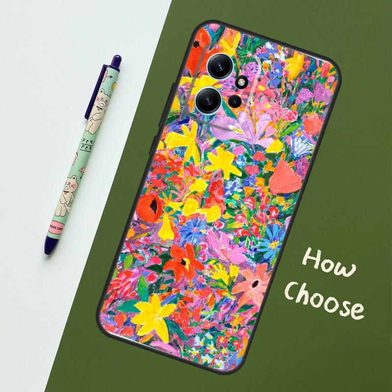 

Colourful Flower Painting Art Case For Xiaomi Redmi Note 13 10 11 12 14 15 Pro Plus Cover For Redmi 15C 15 14C 10C 12C 13C Redmi Note 10 Pro