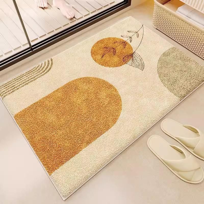 Cartoon Imitation Cashmere Bathroom Floor Mat Entry Door Mat Bathroom Bath Household Toilet Non-slip Foot Mat Absorbent Mat