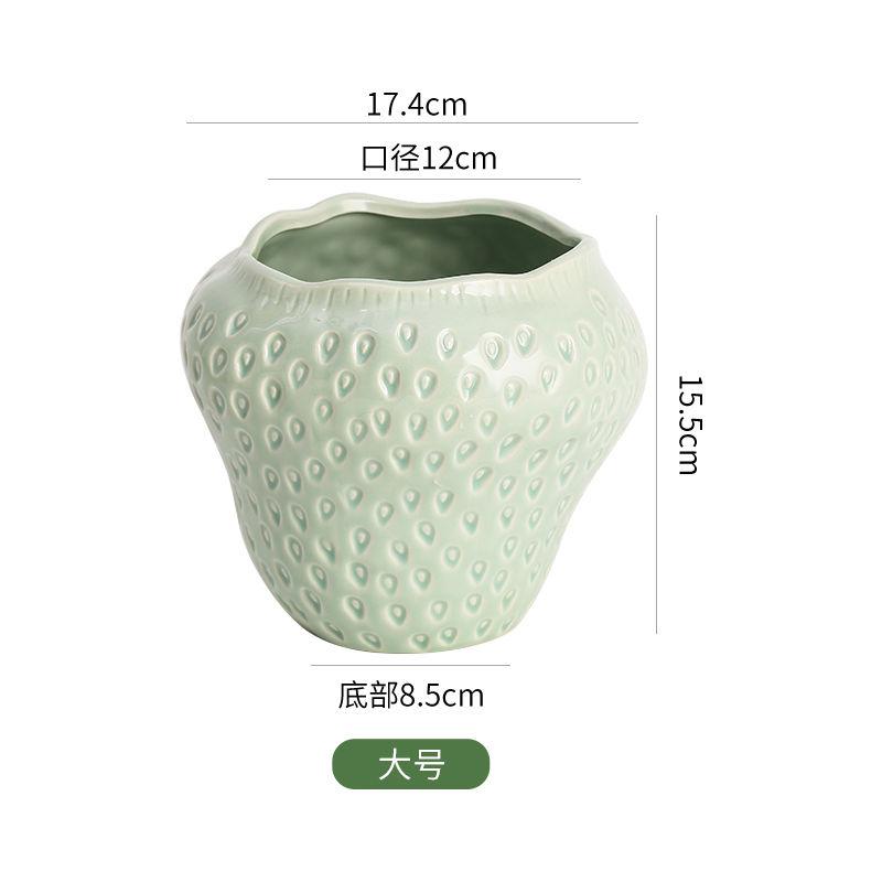 European Style Ceramic Strawberry Vase Colorful Potted Ornaments Living Room Dining Table Hydroponic Flower Ware Strawberry Vase